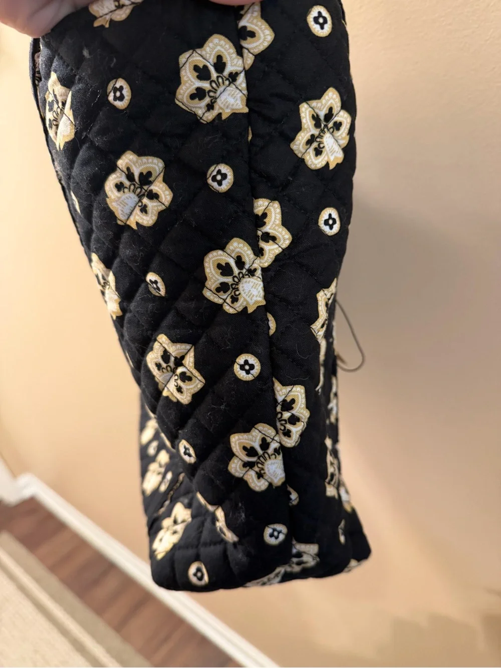 Vera Bradley New Orleans Saints Quilted Black Floral Tote Bag